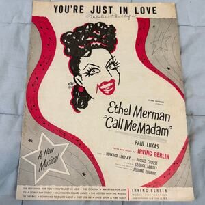 You're Just In Love Irving Berlin by Ethel Merman 1950 Vintage Sheet Music Piano